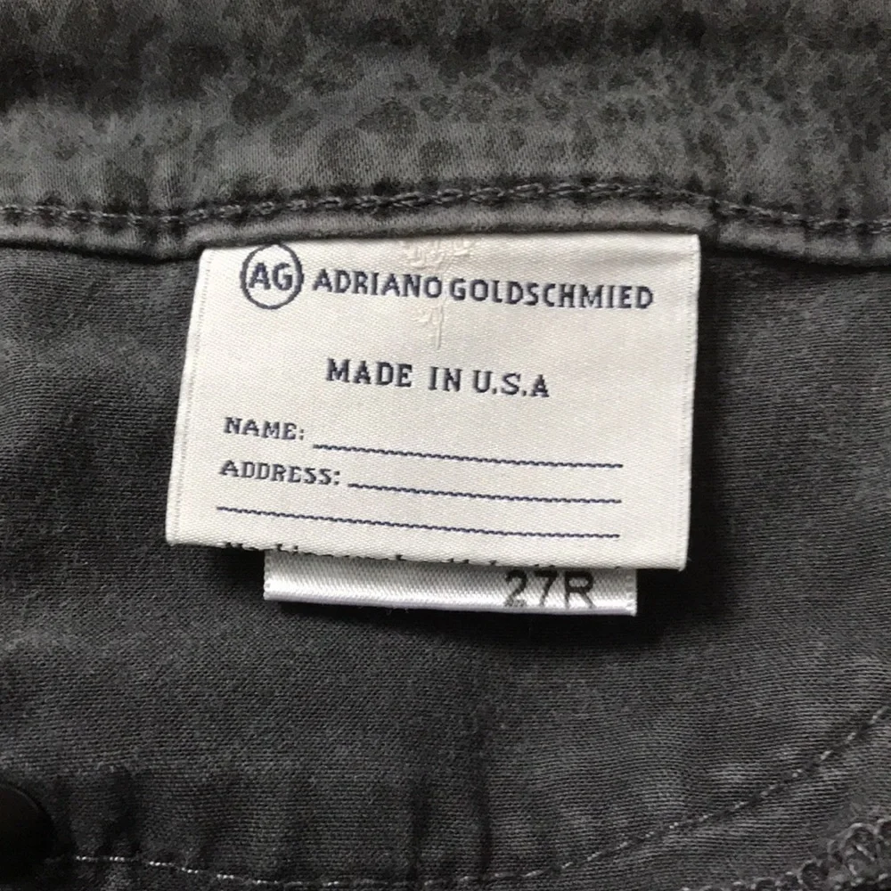 AG ADRIANO GOLDSCHMIED Faded Gray Snakeskin Print Skinny Jeans Size 27R